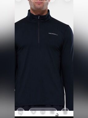 Merrell Quarter Zip Pullover - black medium NWOT outdoors performance sporty